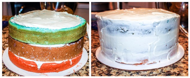 White Almond Sour Cream Cake collage 3