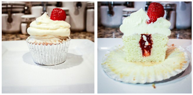 White Chocolate Strawberry Cupcakes-4