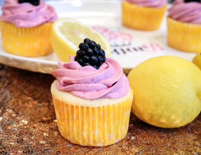 Lemon Cupcakes with Blackberry Buttercream-3129