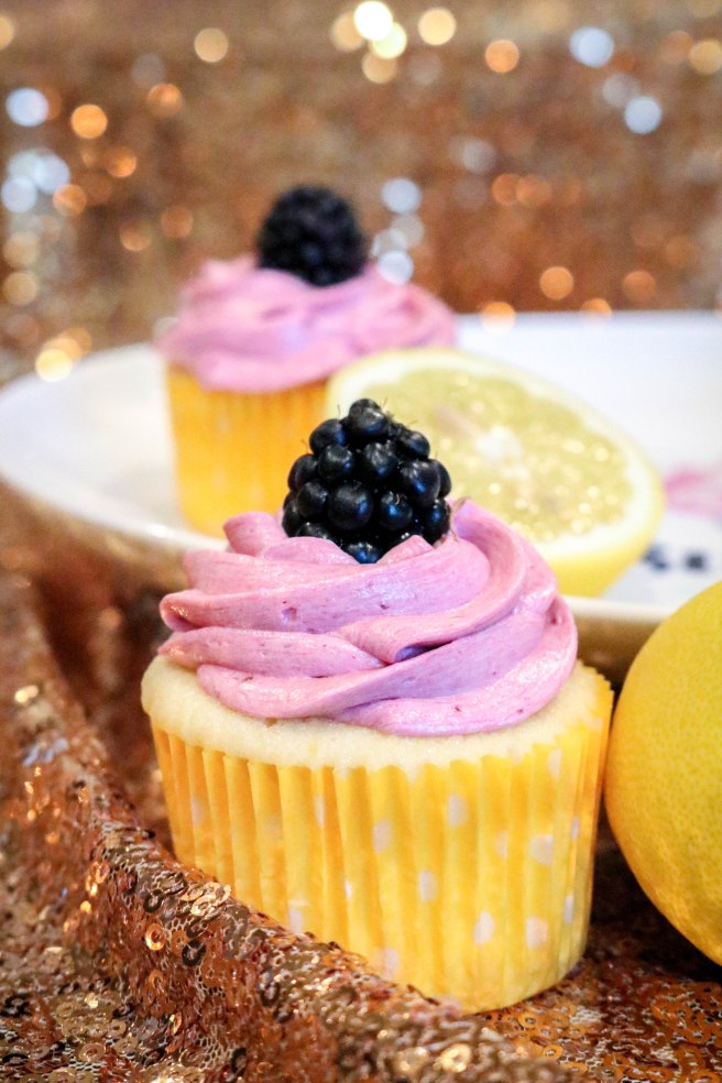 Lemon Cupcakes with Blackberry Buttercream-3135