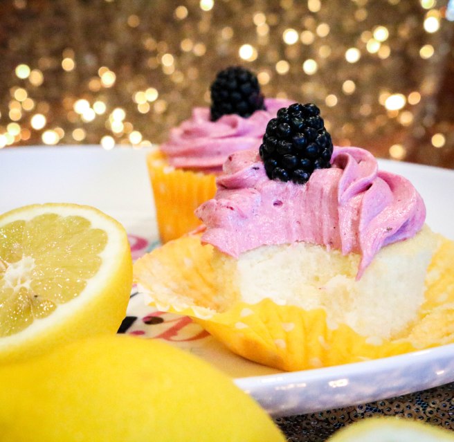 Lemon Cupcakes with Blackberry Buttercream-3141